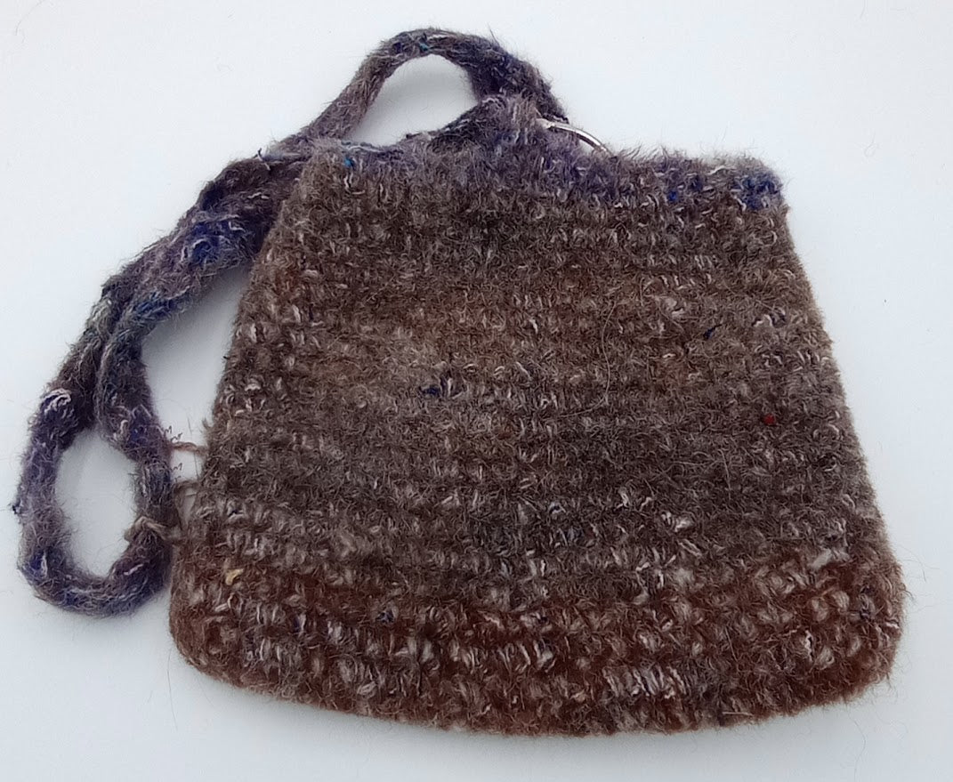 Hand Crocheted & Felted Llama Bag by The Joy of Llamas – Ombre Brown to Blue