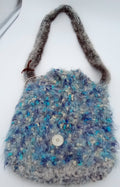 Hand Crocheted & Felted Llama Shoulder Bag by The Joy of Llamas – Silver, Purple & Blue Sparkle
