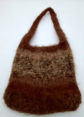 Hand Crocheted & Felted Llama Bag by The Joy of Llamas – Brown with Gold & Aquamarine