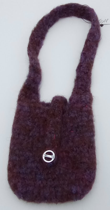 Hand Crocheted & Felted Llama Bag by The Joy of Llamas – Brown, Purple & Hot Pink