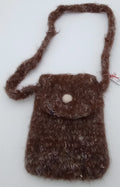 Hand Crocheted & Felted Llama Shoulder Bag by The Joy of Llamas – Brown, Gray & Navy