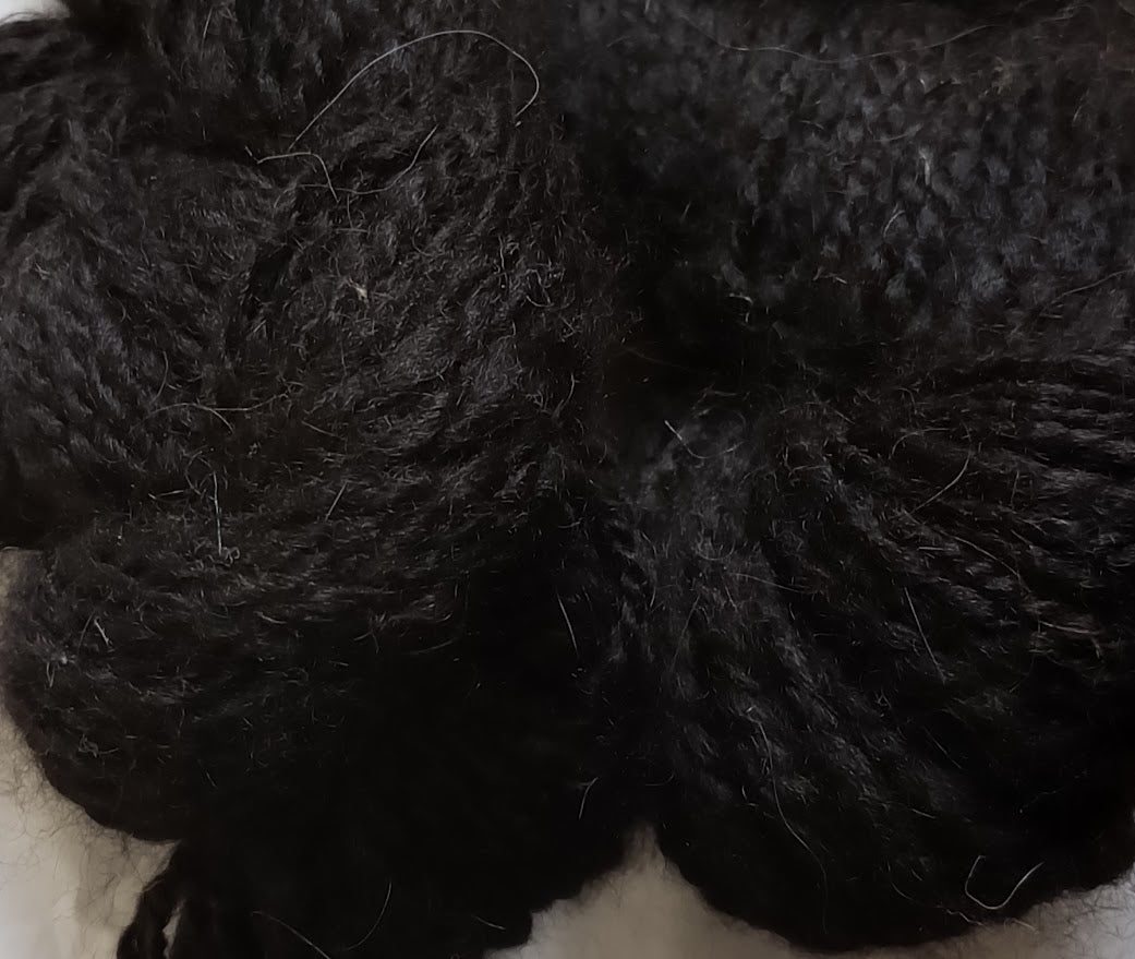 Black Alpaca — Hand-Spun 100% Huacaya Alpaca Worsted Yarn
