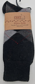 Black Argyle Alpaca Socks | Fehrenbach Fibers