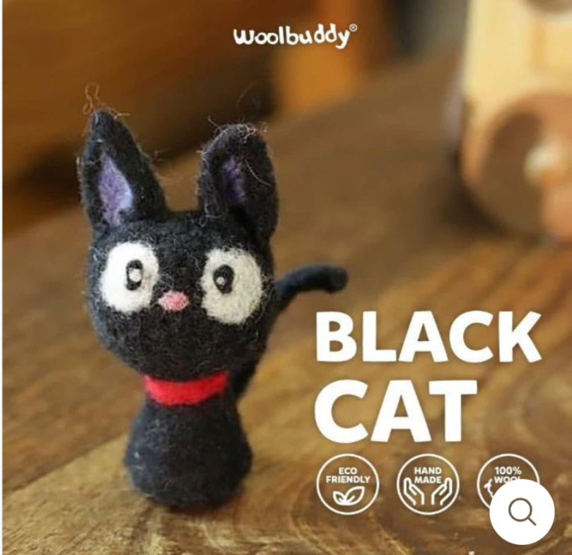 Woolbuddy Black Cat Felting Kit