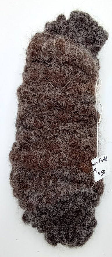 Brown Frosted — 100% Llama Rug Yarn | Dark Chocolate