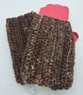 Hand Crocheted Fingerless Gloves — Brown & White Alpaca & Wool | The Joy of Llamas