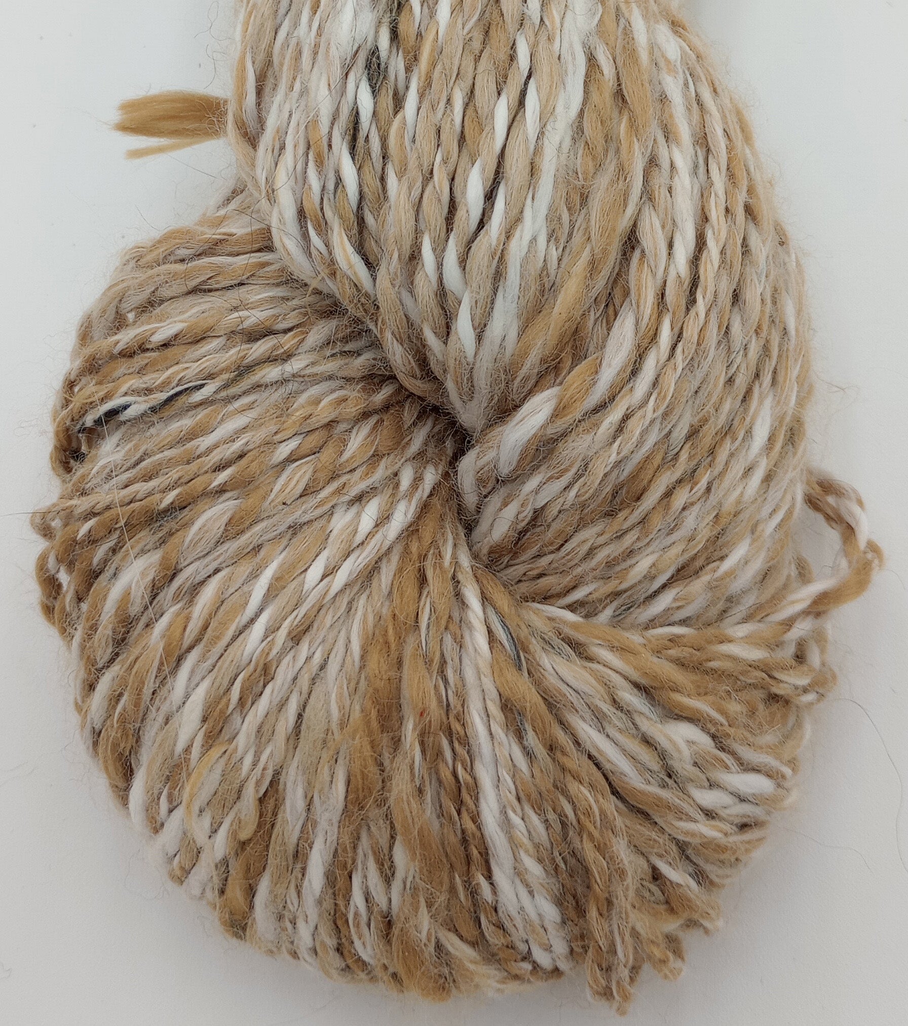 Butterscotch Ripple – Handspun Superwash Merino Tencel Sport Yarn