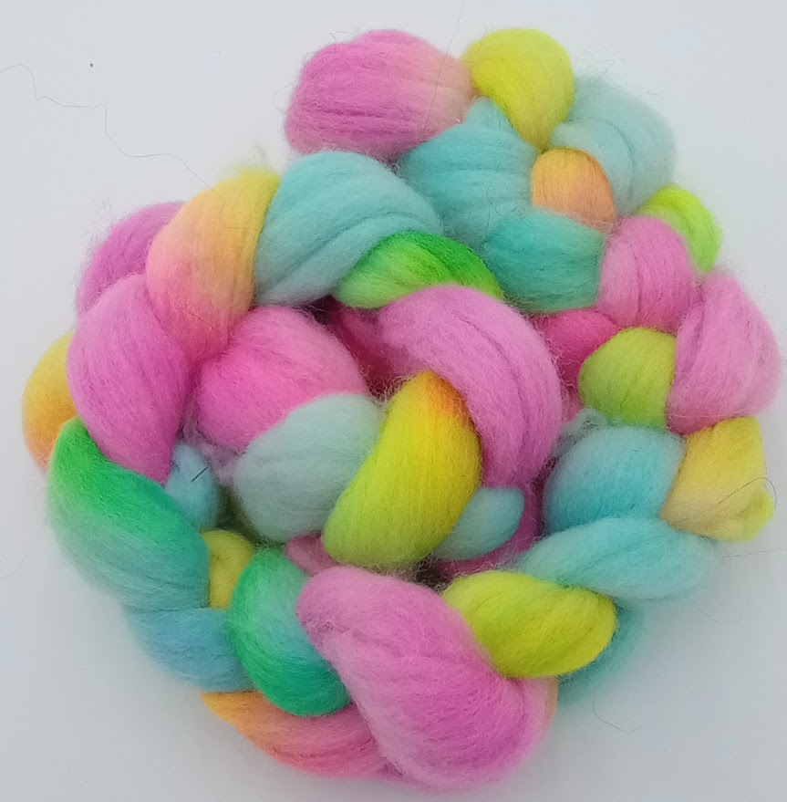 Candy Dots — Indie Dyed Corriedale Roving Braid