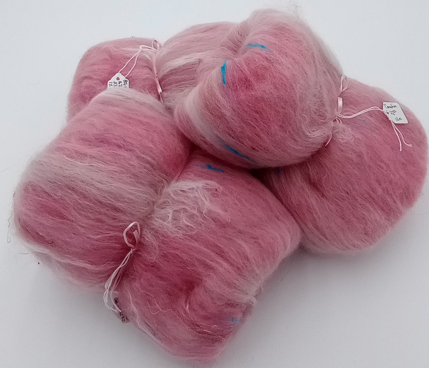 Carnation Batt – Michigan Merino Cross with Sari Silk Pop