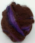 Spin a Little of Desiree — Alpaca & Bamboo Roving | Purple & Bay Stripe