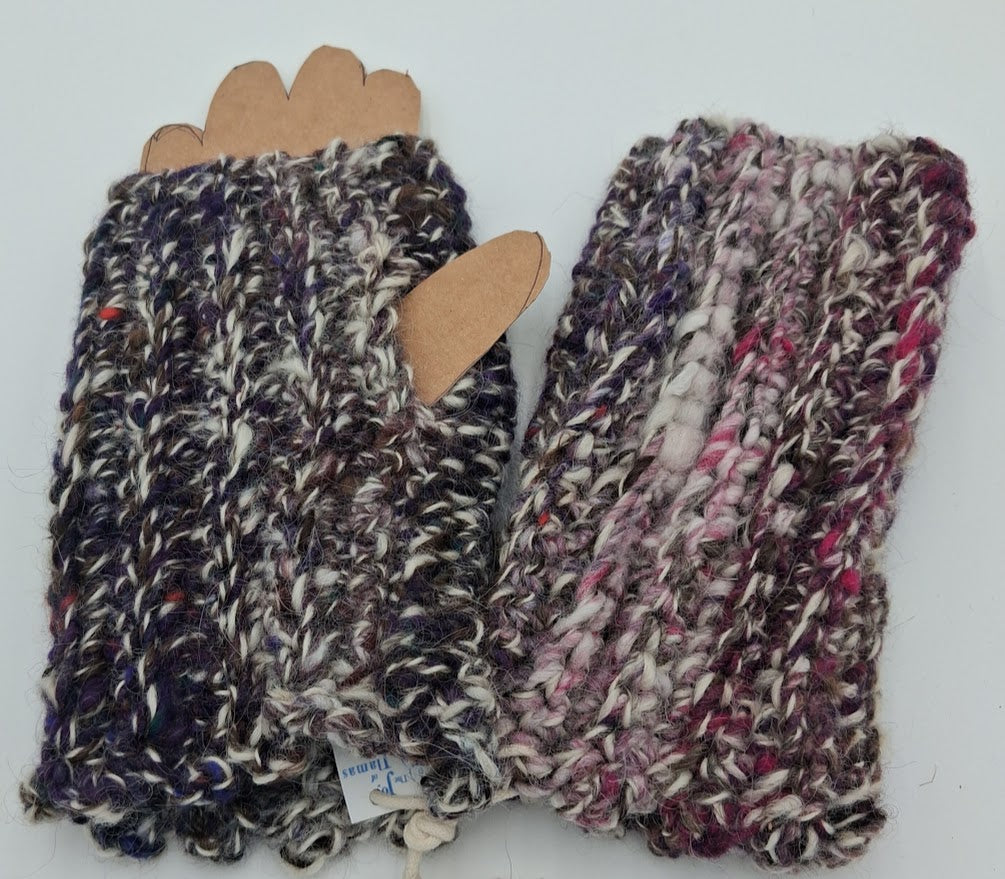 Hand Crocheted Fingerless Gloves — Llama, Merino & Silk | The Joy of Llamas