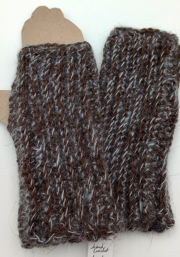 Hand Crocheted Fingerless Gloves — Llama & Mohair Blend by The Joy of Llamas