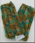 Hand-Crocheted Fingerless Gloves | Green & Gold | Llama Mohair Blend | The Joy of Llamas