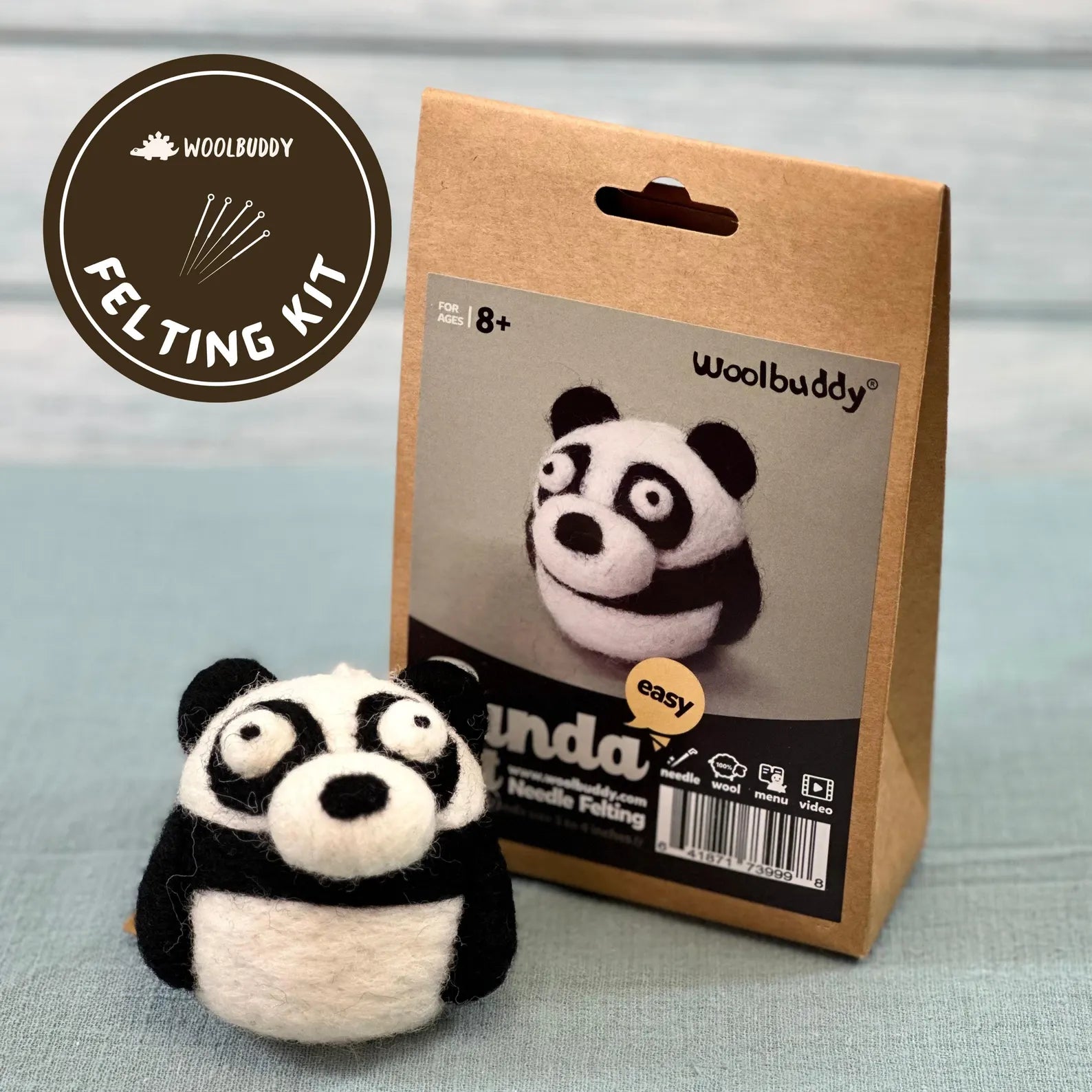Woolbuddy Panda Felting Kit
