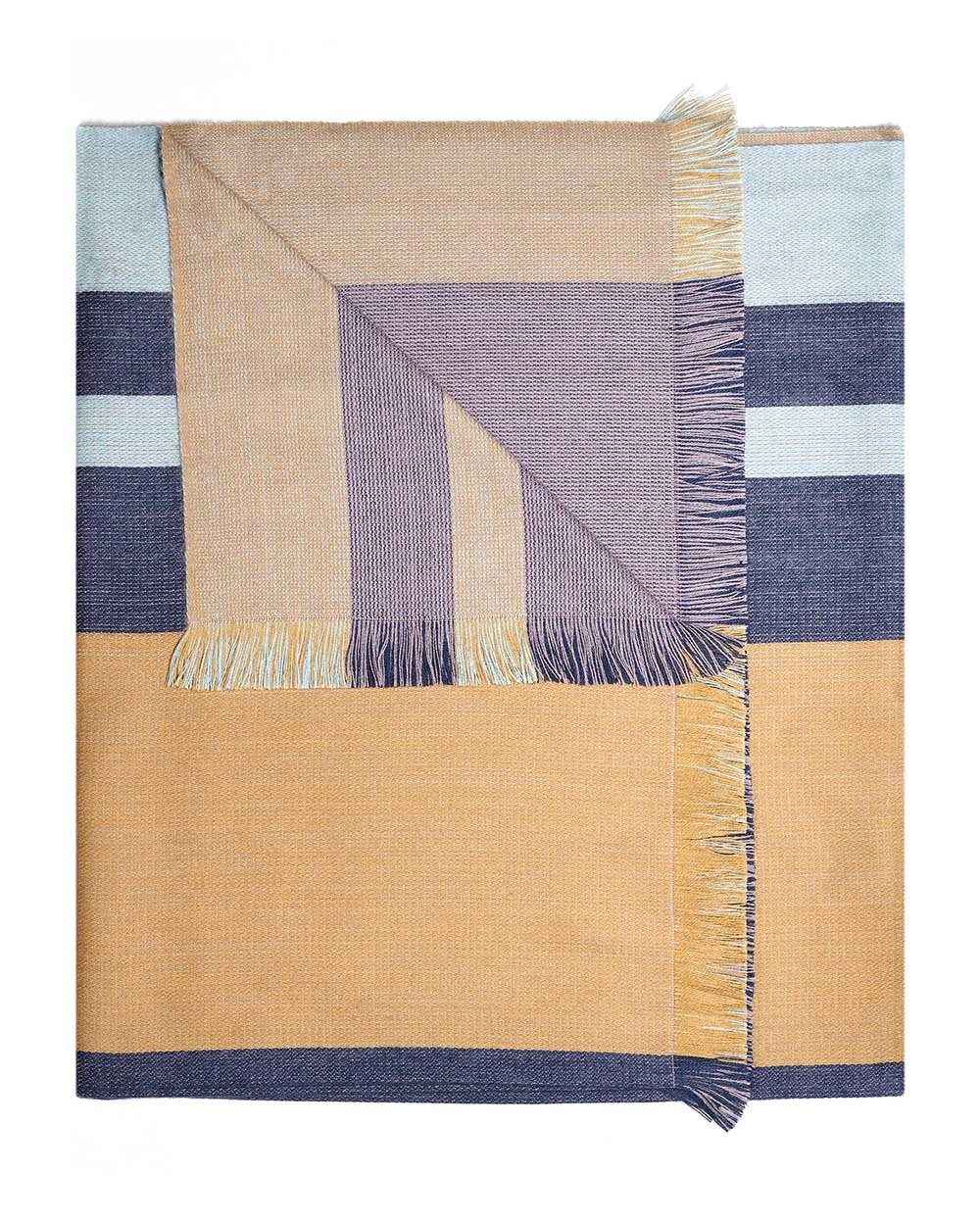 Shupaca Alpaca Reversible Throw — Indigo Blue