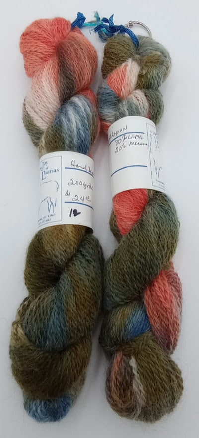 Joy of Llamas #12 — Hand-Dyed Sport Weight Yarn | 80% Llama, 20% Merino