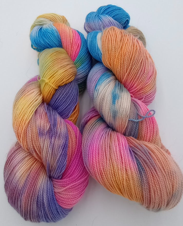Kaleidoscope 85% Merino 15% Silk Fingering Yarn