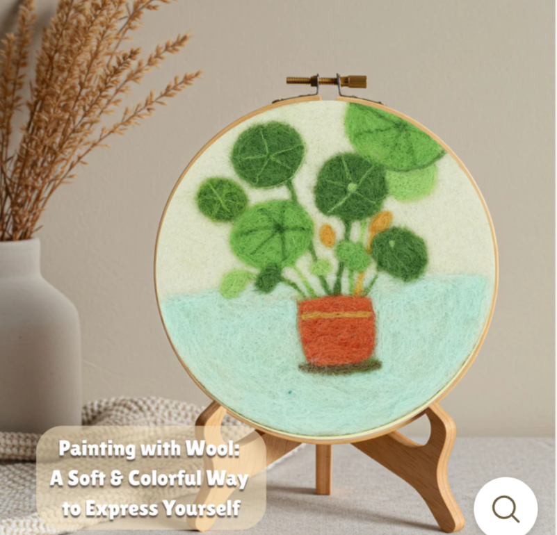 Woolbuddy Potted Serenity Needle Felting Painting Kit
