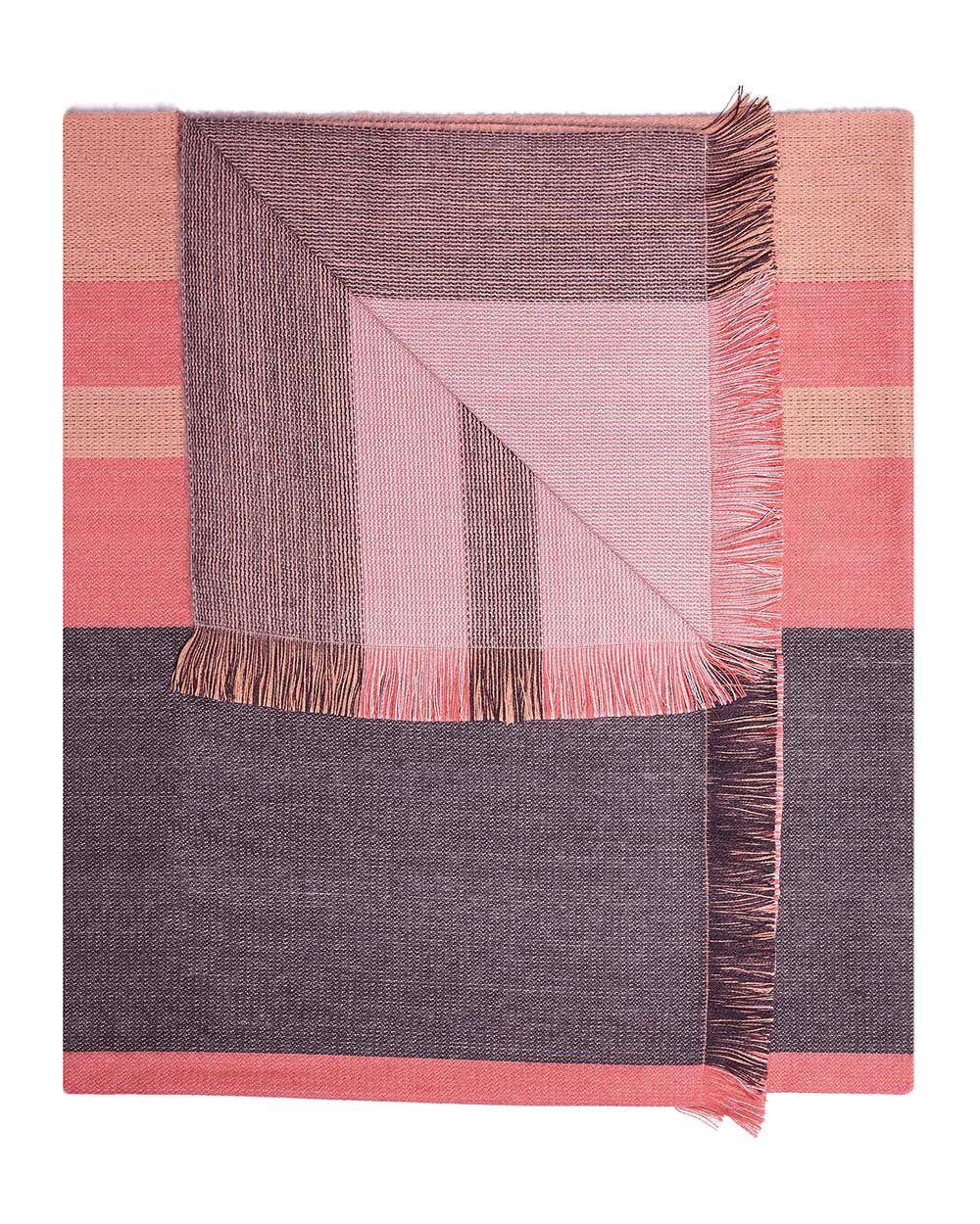 Shupaca Alpaca Reversible Throw — Peach Blossom