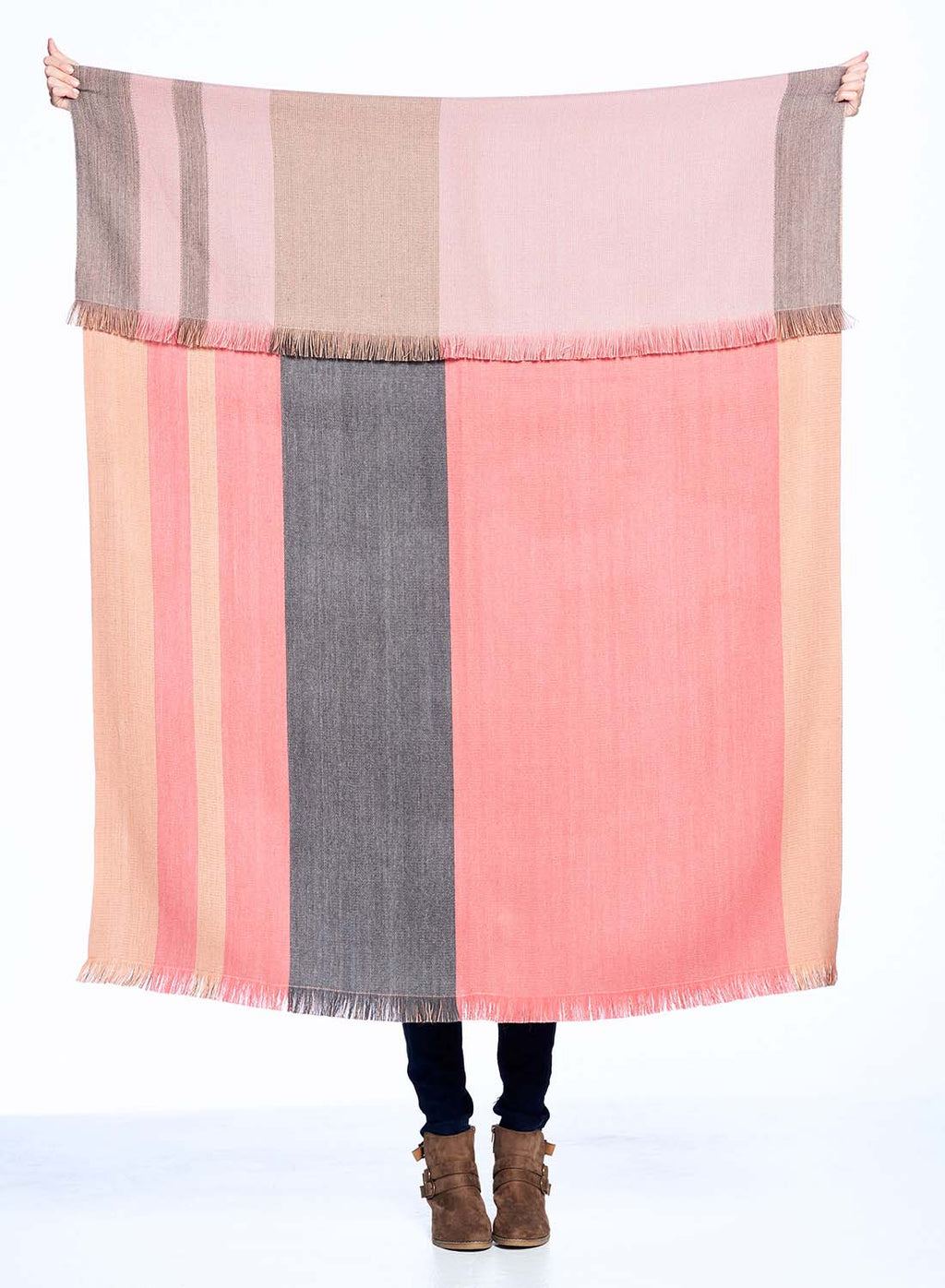 Shupaca Alpaca Reversible Throw — Peach Blossom