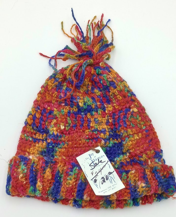 Rainbow Hand-Crocheted Hat | Handspun & Hand-Dyed | The Joy of Llamas