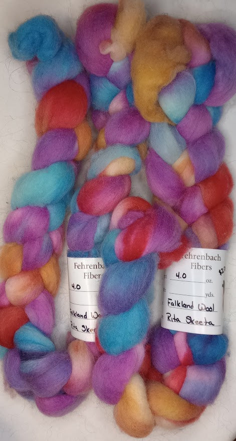 Rita Skeeta — Indie Dyed Falkland Roving Braid