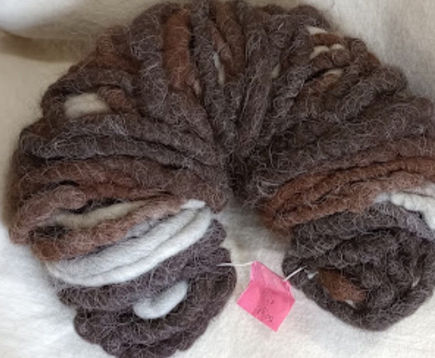 Striped #102 — 100% Llama Rug Yarn | Natural Stripes
