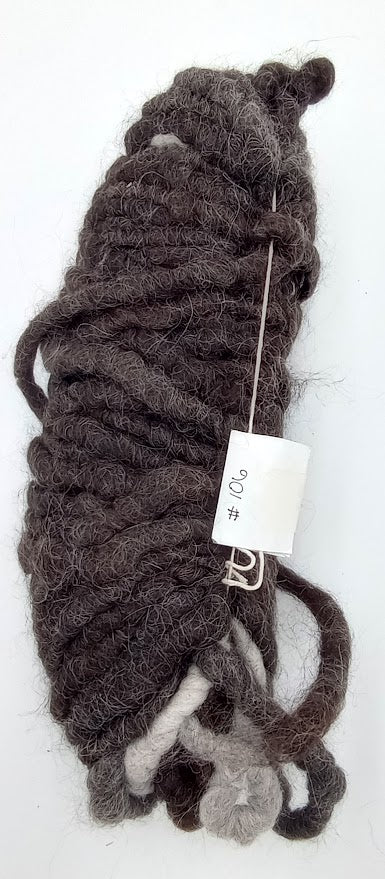 Variegated #106 — 100% Llama Rug Yarn | Gray & Brown
