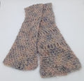 Hand Crocheted Alpaca & Mohair Scarf by The Joy of Llamas – Beige, Blue, Pink & Yellow