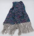 Hand Crocheted Alpaca Scarf by The Joy of Llamas – Blue, Teal, Purple & White