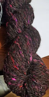 Shanghai Nights – Handspun Coopsworth Wool Silk Thrum Aran Yarn