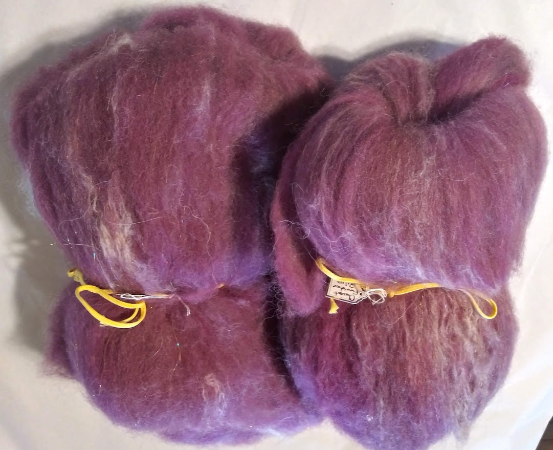 Wine Batt – Cheviot Wool with Firestar Shimmer